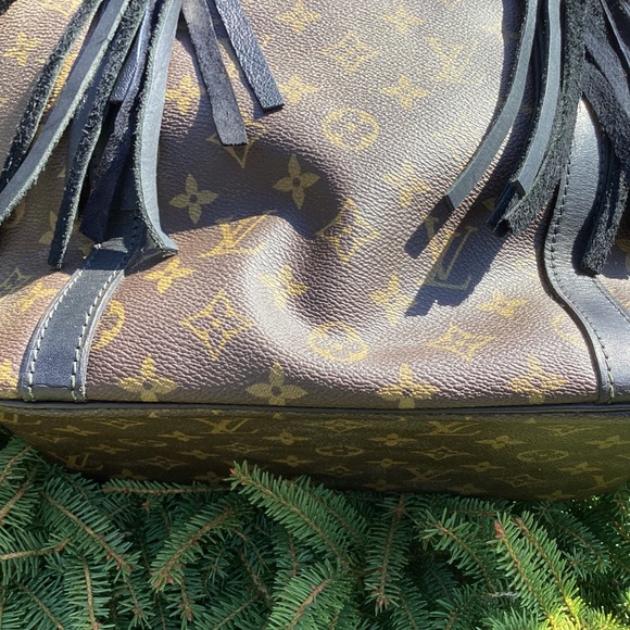 Authentic Boho Revamped Vintage Louis Vuitton Shopping Sac Black Braiding Concho - Picture 14 of 16